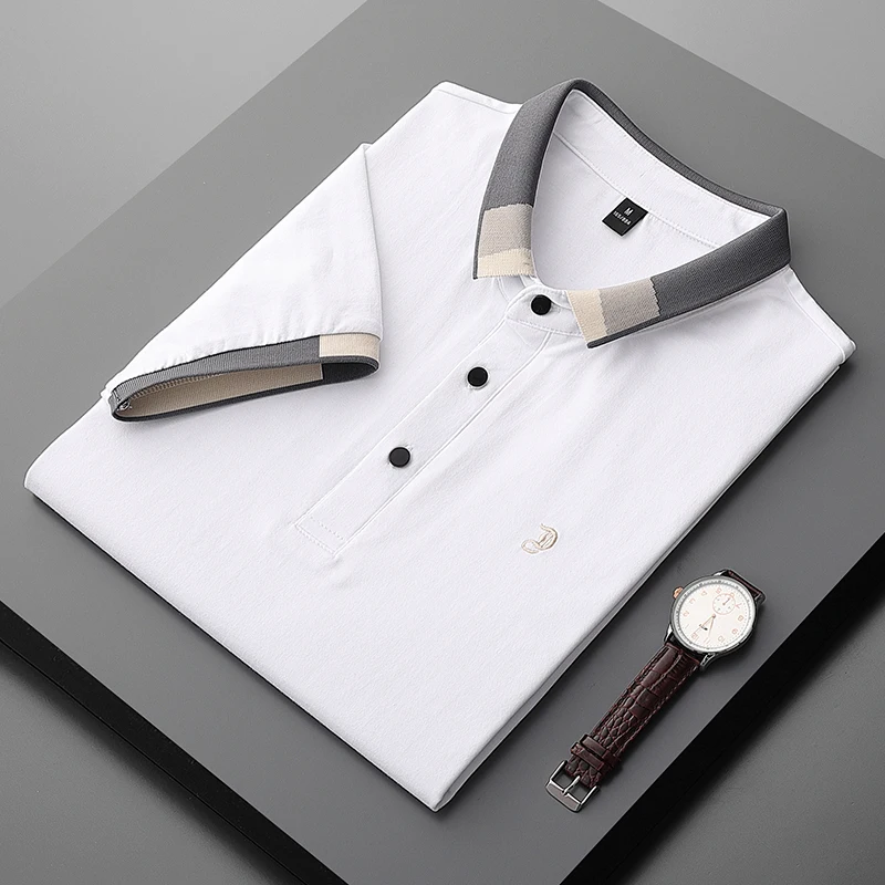

Polo Shirt Clothing Men 2023 Summer Casual T-shirt Lapel Short Sleeve Fashion Embroidery Print Mens Business Solid Polo Shirts