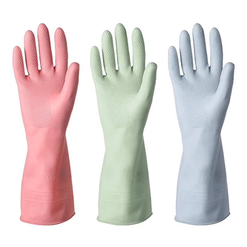 

1Pair Waterproof Cleaning Gloves Kitchen Durable Dish Rubber Washing vegetables for Household Chores Cleaning Scrubber