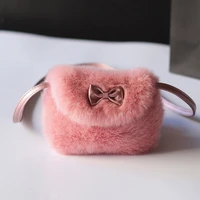 baby girls furry bags brand new warmly children cross body mini purse bowknot artificial fur bag kids birthday gifts