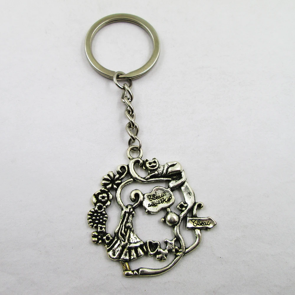 Брелок Серебряный в античном стиле с подвеской в виде сада, 42x41 мм, 3 шт./лот