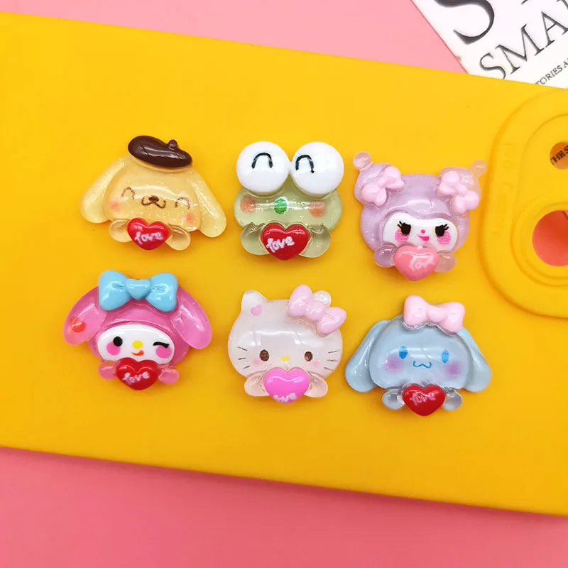 

Kawaii Sanrioed прозрачная блестящая мультяшная Резина аниме Kuromi My Melody Hellokittys Diy шпилька для волос чехол для телефона крем клей аксессуары
