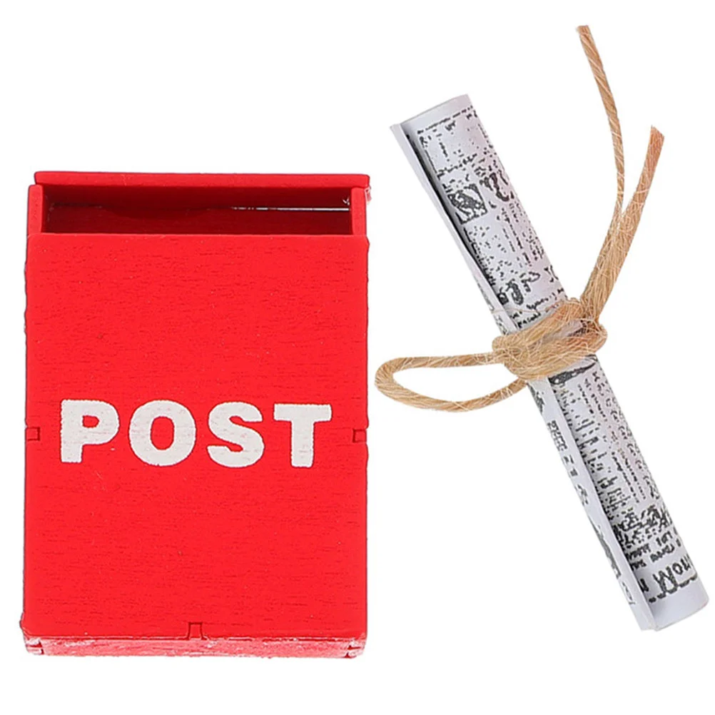 

Mini Mailbox Figurine Ornament House Toy Decor Funny Garden Newspaper Tiny