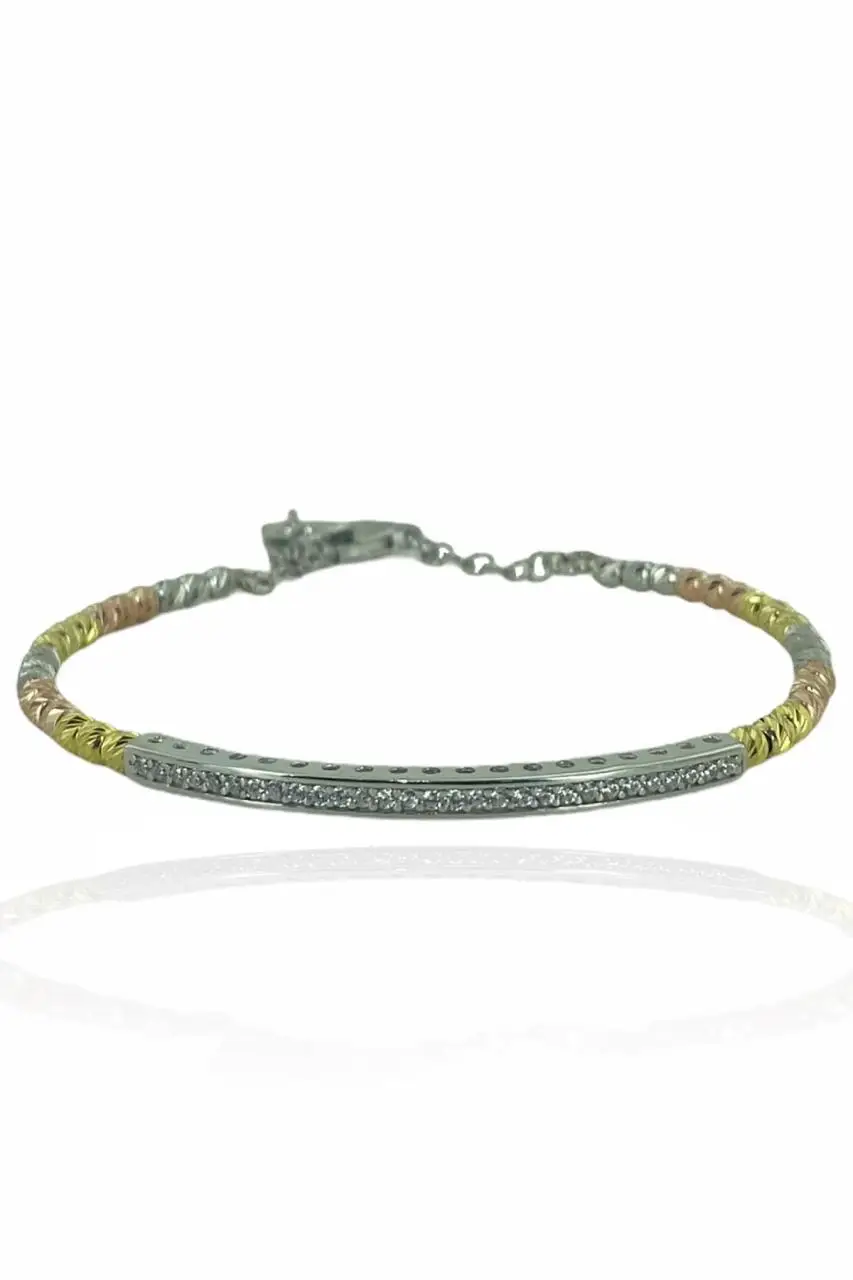 

Three Colors Watercourse Dorika Bulk Italian 925 Silver Bracelet Bangle