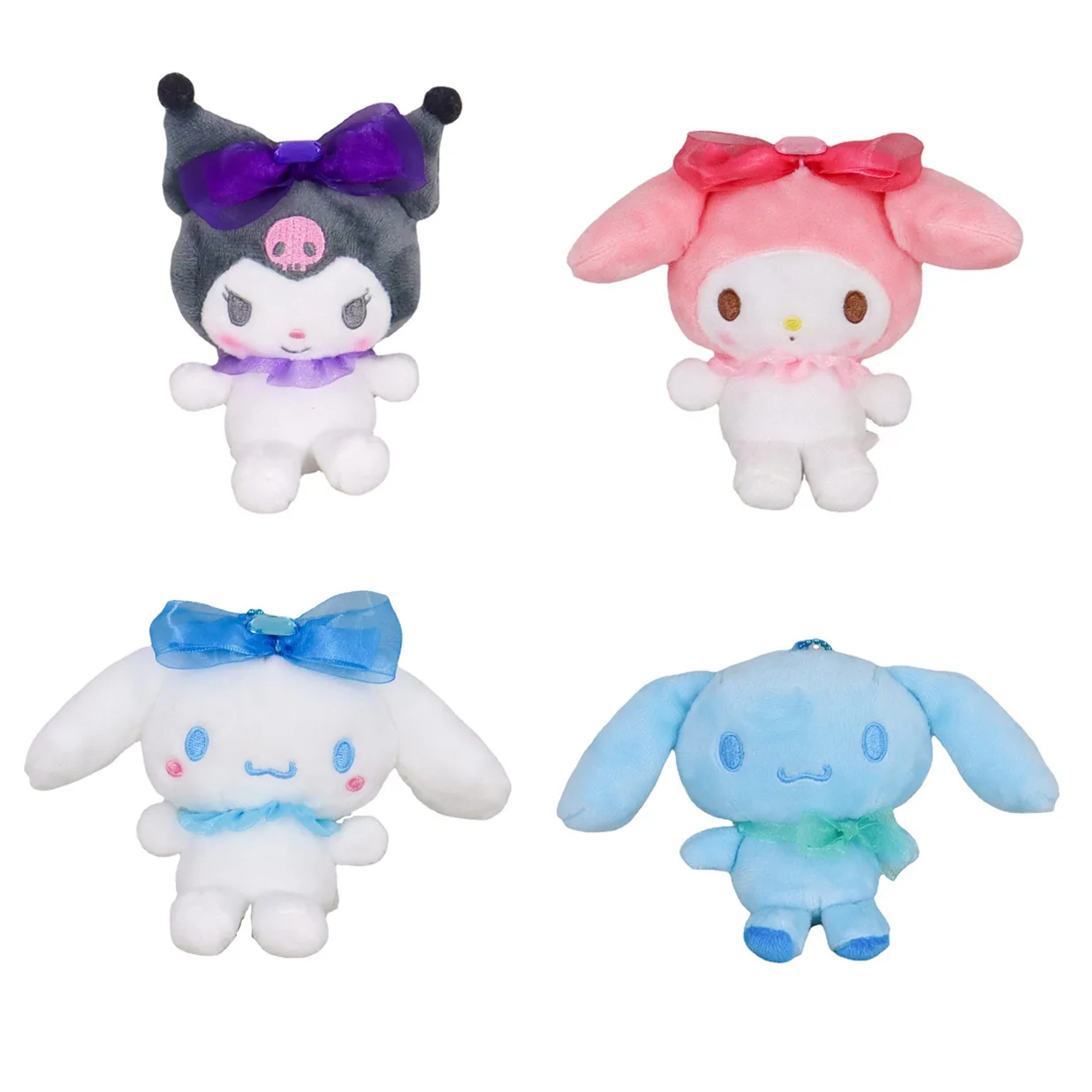 

Kawaii Anime Sanrios Cinnamoroll Kuromi My Melody Soft Plush Doll Bag Pendant Cute Keychain Charm Baby Plush Toys Gift for Kids
