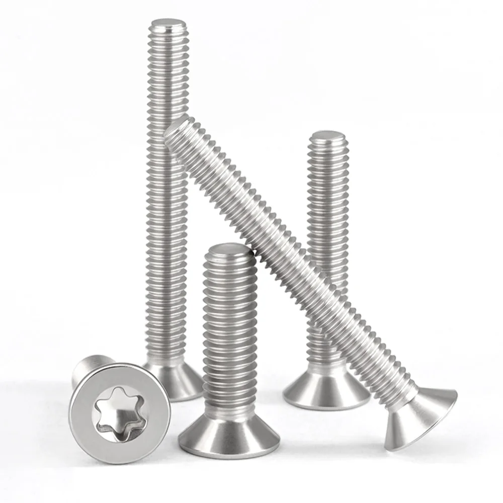 Фото M2 M2.5 M3 M4 M5 M6 Нержавеющая сталь 304 A2-70 GB2673 Шестилепестковый винт Torx с плоской потайной головкой Машинные винты 5-155 шт. №5