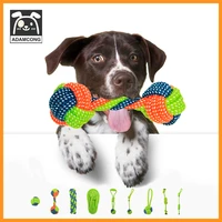 adamcong dog bite resistant molar woven cotton rope toy strong and durable full of toughness relieve boredom dog toys