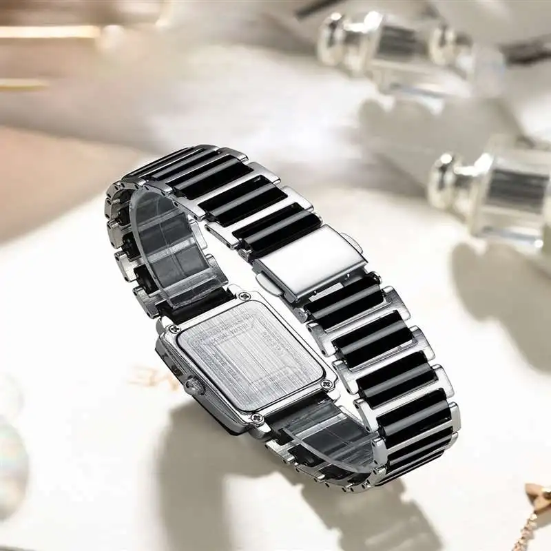 2023 Hot Selling Couple Watch High Quality Square Fashionable Quartz Wristwatch for lover stainless steel band drop shipping