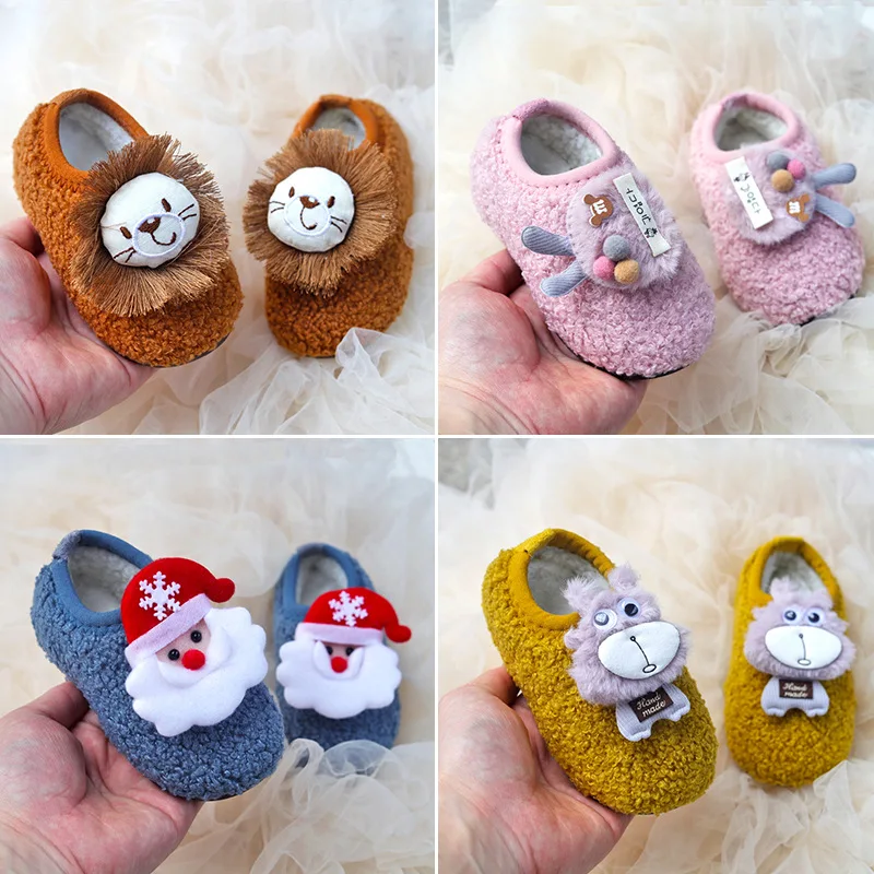 

Newborn Baby Boy Shoes Embroidery Christmas Nonslip Floor Socks Kids Girls Soft Rubber Sole Crib Toddler Booties Child Sneakers