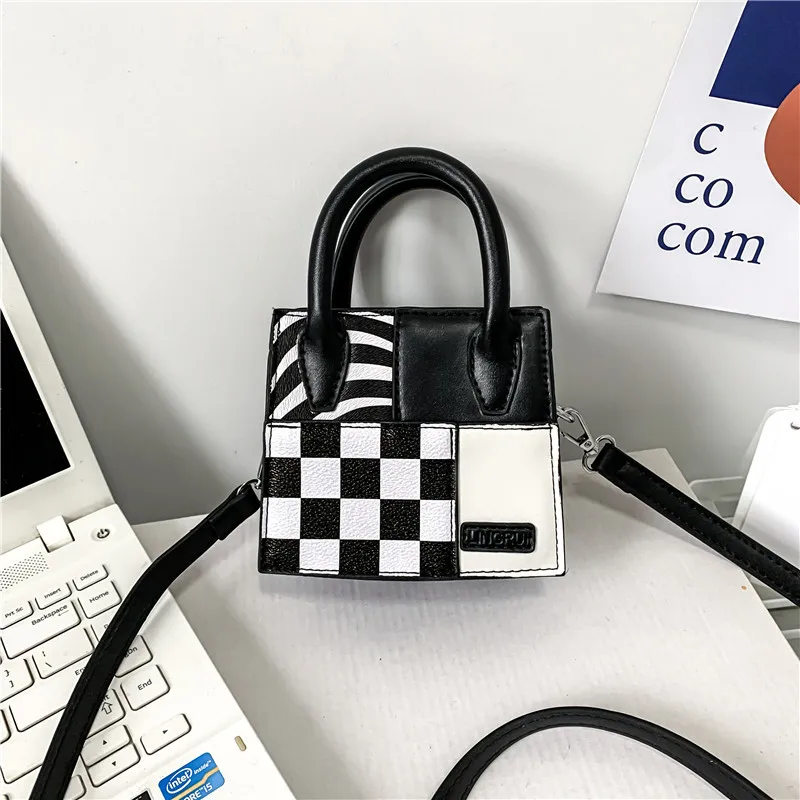 

Luxury Fashion Design Women Bag Mini Trend Fashion All-match Portable Black White Small Square Fashion Messenger Handbag Purses