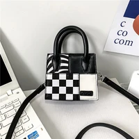 luxury fashion design women bag mini trend fashion all match portable black white small square fashion messenger handbag purses