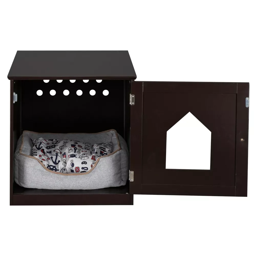

Cat Litter Box Enclosure Furniture Indoor Nightstand Pet House Washroom Crate Single Door Sturdy Wooden Structure[US-Stock]