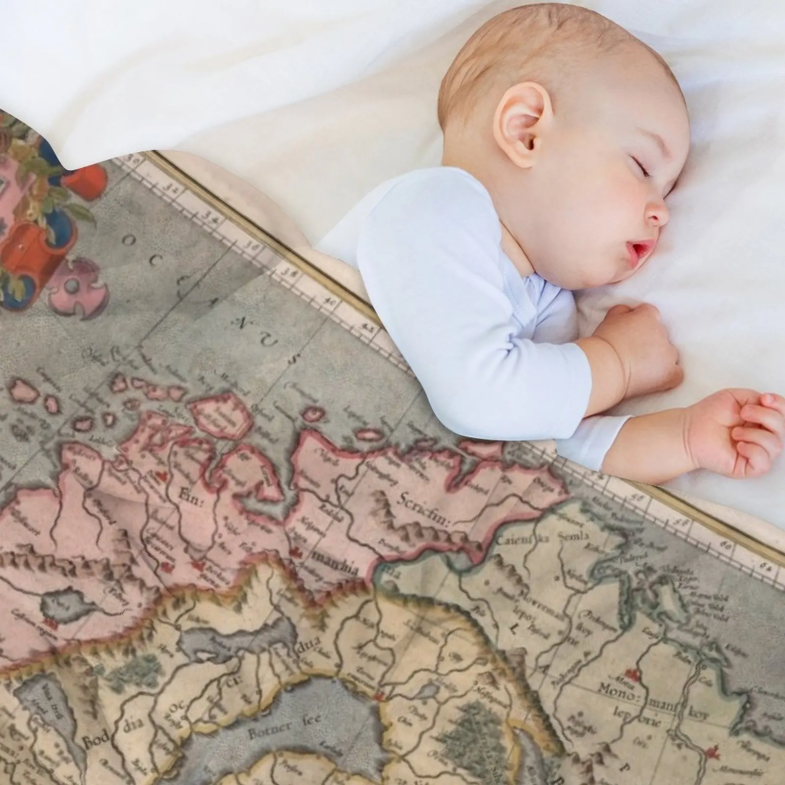 Старинная карта Скандинавии (1623) винтажное одеяло в норвежском и шведском стиле