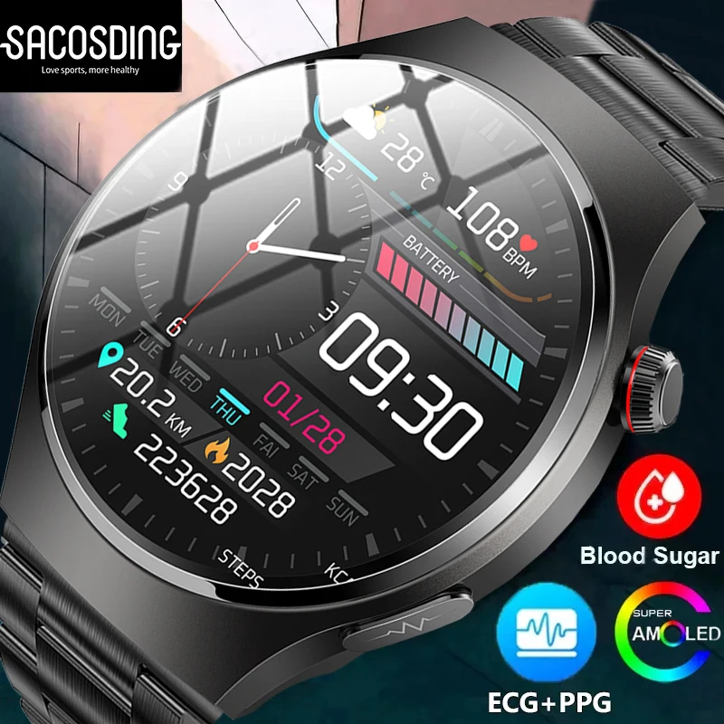 

2023 New Healthy Smart Watch ECG+PPG Bluetooth Call Voice Assistant AMOLED Screen Sports Waterproof Smartwatch For Huawei Xiaomi