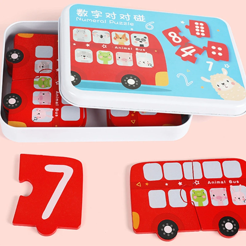 

Baby Montessori Big Jigsaw Number Animal Early Educational Math Toys Logical Thinking Digital Hand Grasp Matching Board Puzzle