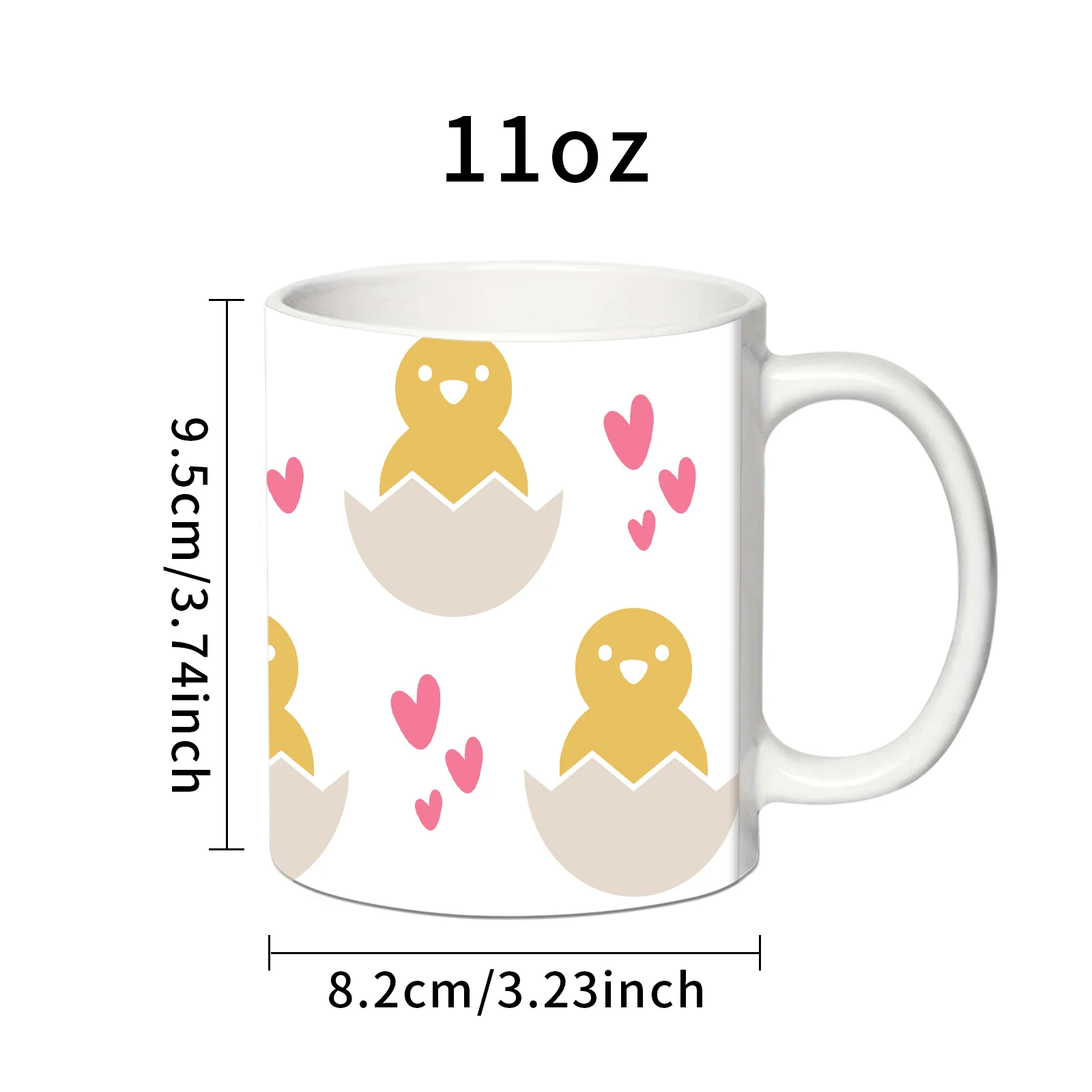 2025 1 шт. кружка для горячего какао с 3d принтом Cute Chick 11 унций керамическая чашка чая