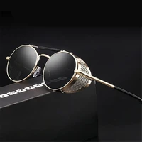 new retro steampunk sunglasses round designer steampunk metal shield sunglasses men women uv400 gafas de sol fashion sunglasses