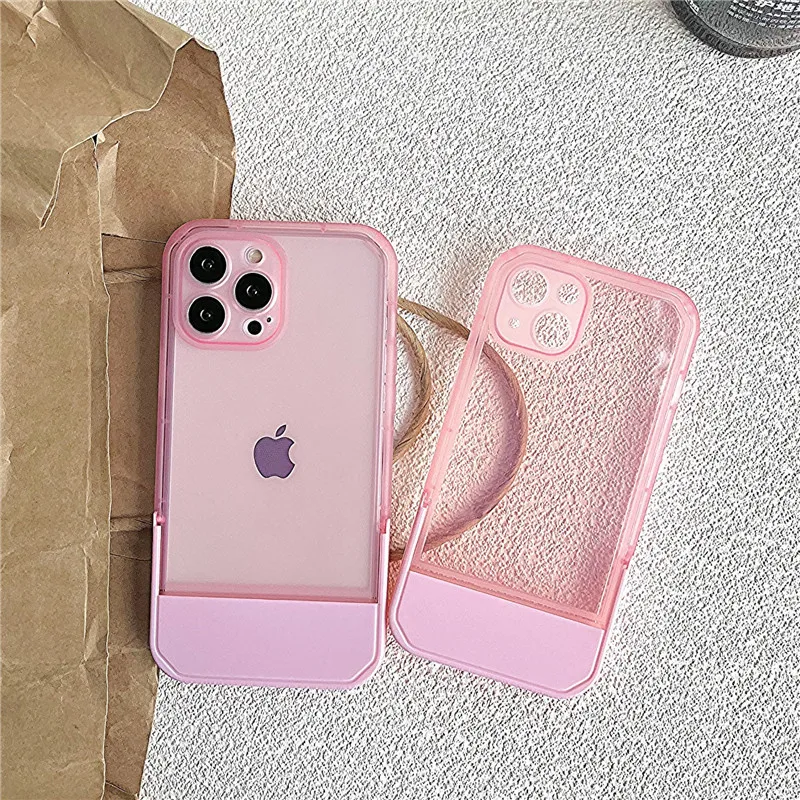 Прозрачный силиконовый чехол-подставка для iPhone 13 12 Pro Max 11 7 8 Plus X XS XR SE 3 |