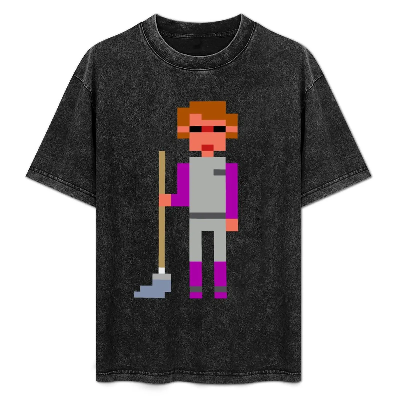 Мужские футболки Space Quest Roger Wilco: Janitor с шваброй Хлопок