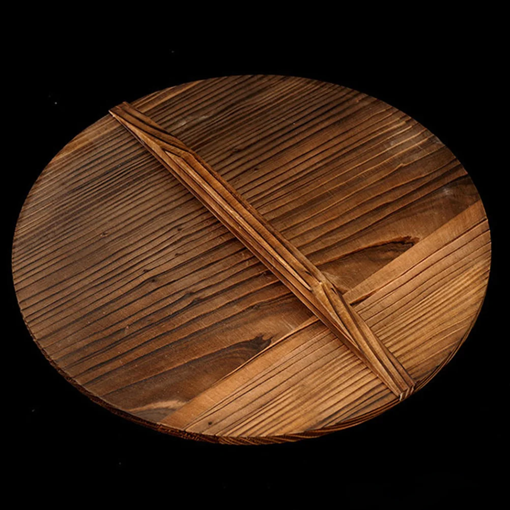 

Cover Lid Pot Wok Wooden Pan Lids Wood Kitchen Dome Anti Cooking Frying Saucepan Cookware Skillet Grill Replacement Splashing