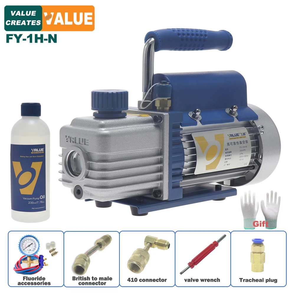 Mini Pump Low Noise Vacuum Pump Kit Fy-1h-n 220v Refrigeration Repair Tool