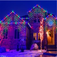 christmas decor led curtain icicle string light street garland on the house winter eaves string lights pretty decorate new year