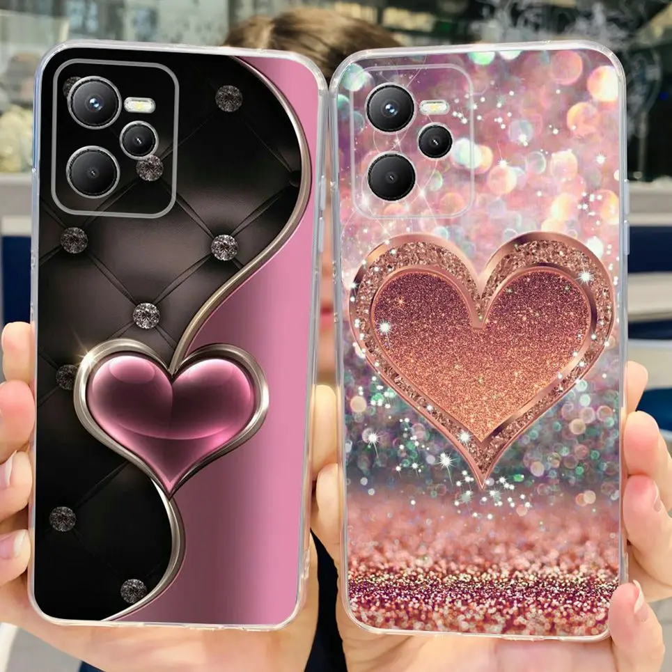 Мягкие силиконовые чехлы с красивым цветочным рисунком для Realme C35 чехол RMX3511