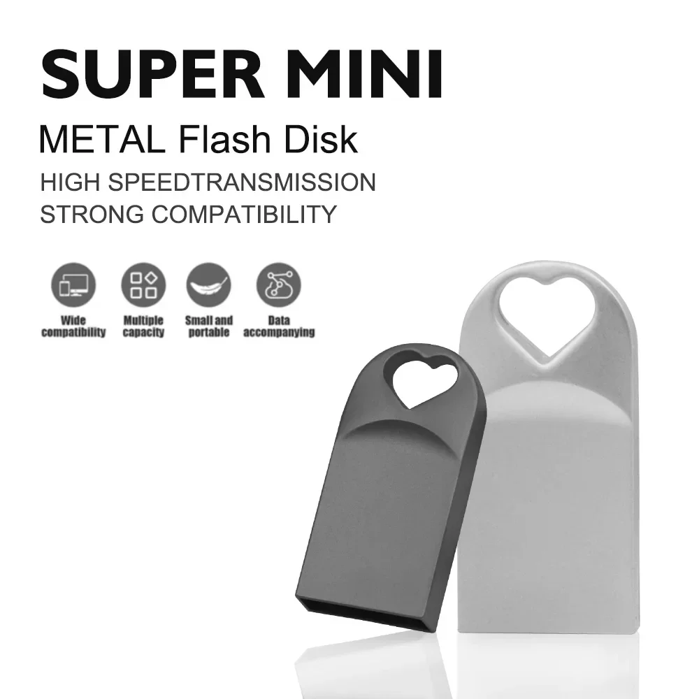 Купить металлический флэш-накопитель Love Heart USB-накопитель 4 ГБ 8 16 32 64 128