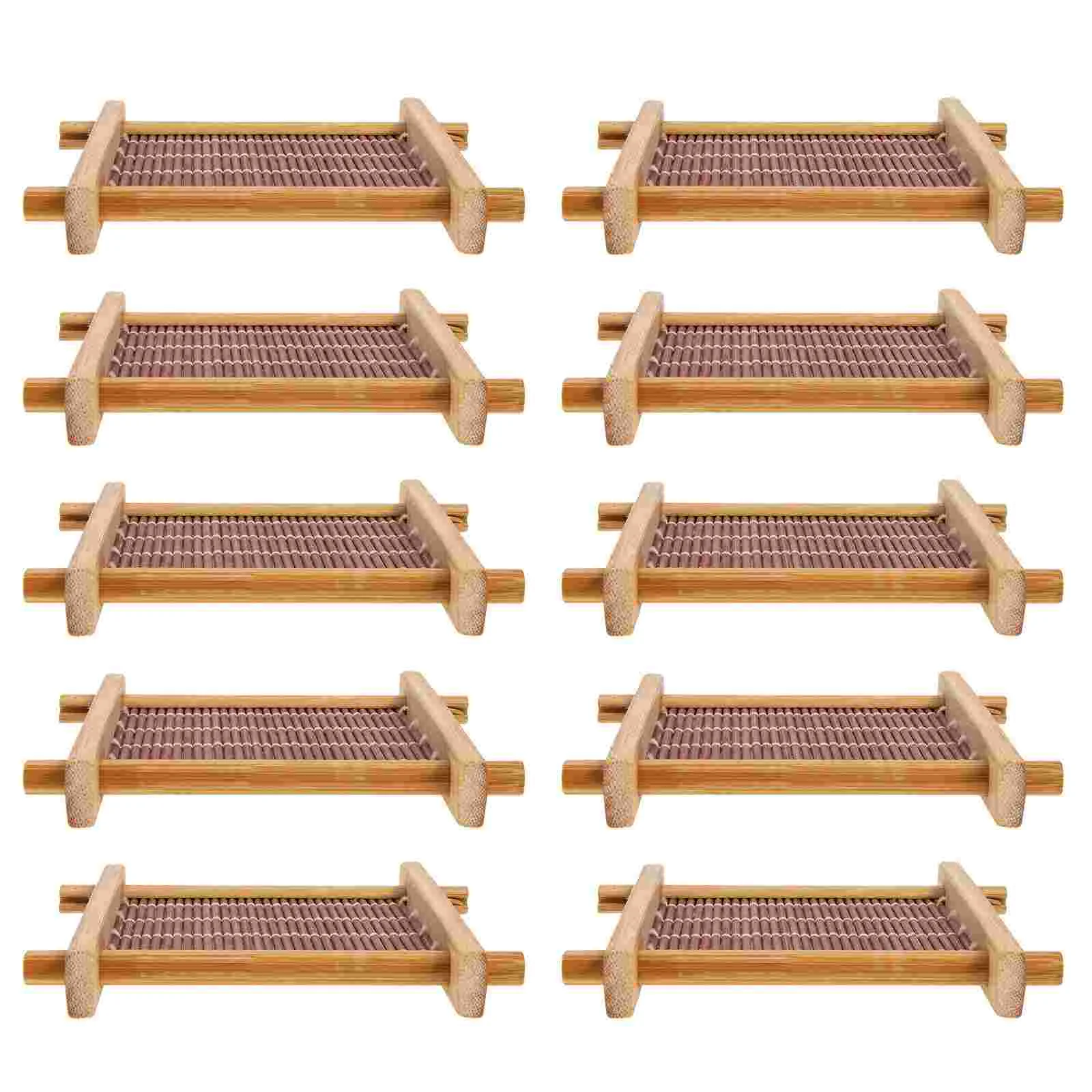 

10Pcs Drinks Bamboo Saucer Heat-Resistant Teacup Pad Tea Ceremony Accessories