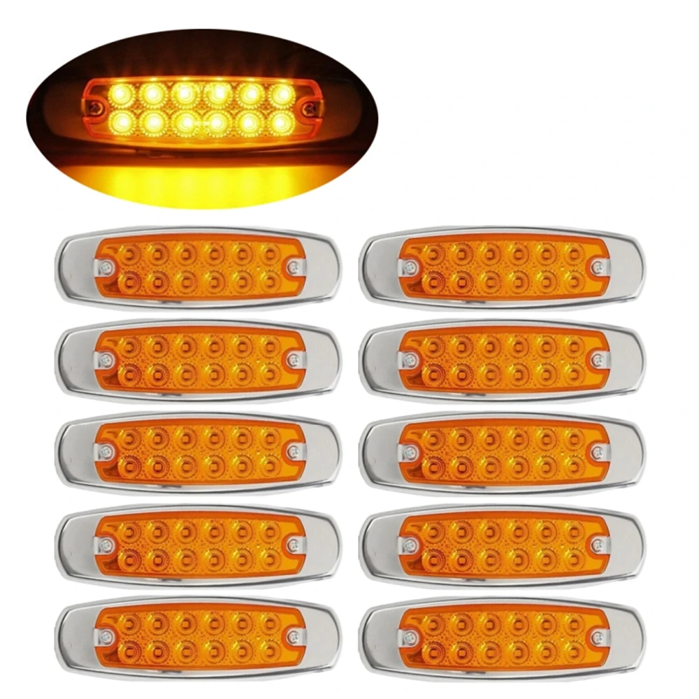 

10 шт., боковой маркер для грузовика, фонарь для заднего фонаря, фонарь для заднего фонаря, янтарный, белый, красный, зеленый, синий, боковая подкладка в форме рыбы, фонарь для заднего фонаря