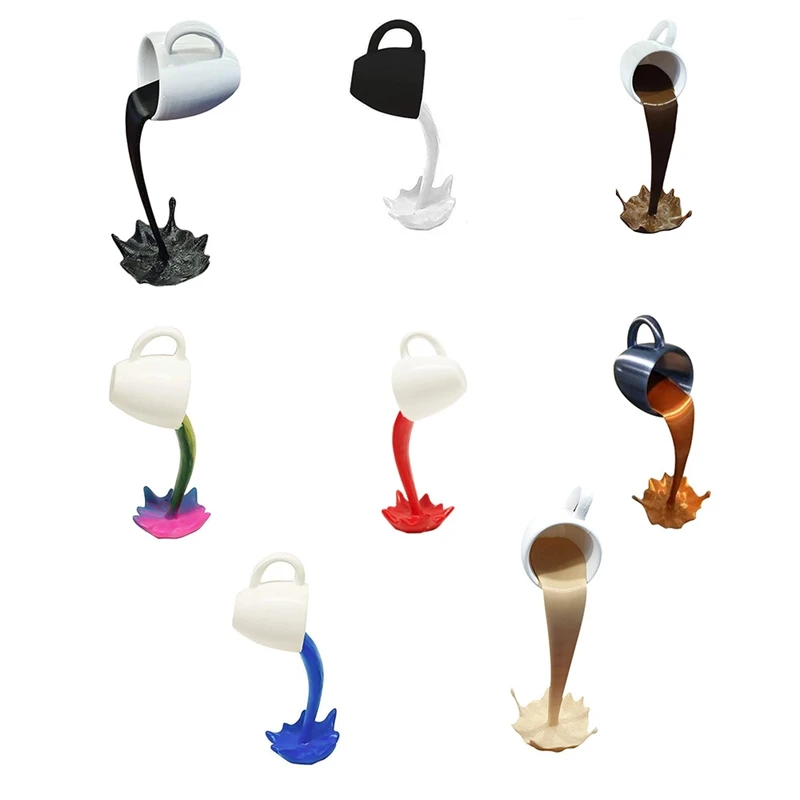 

Floating Spilling Coffee Cup Sculpture Kitchen Decor Spilling Magic Pouring Splash