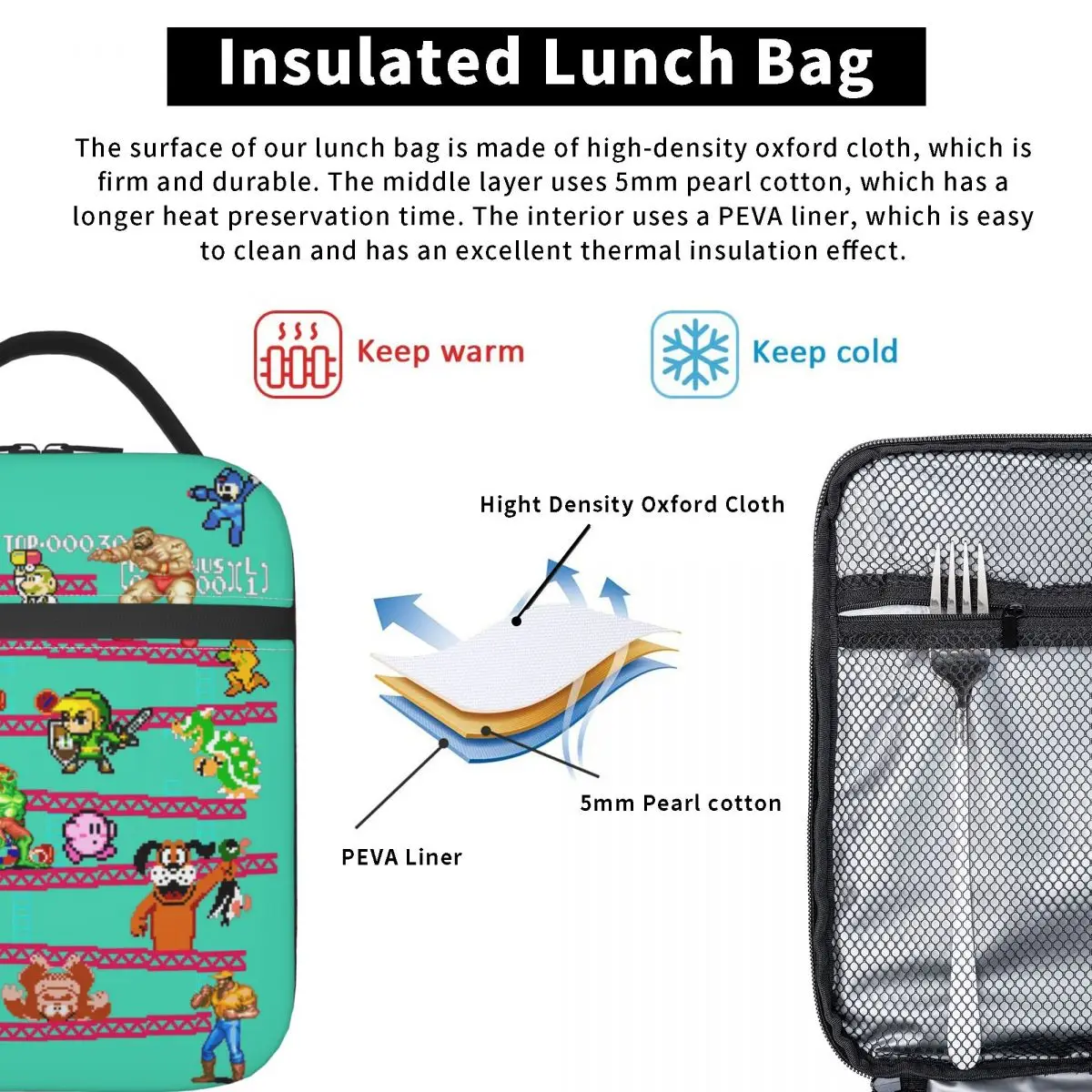 Аркадная игра коллаж Donkey Kong термоизолированные сумки для обеда офисные аркадные