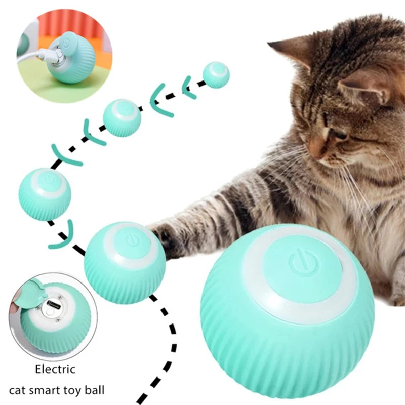 

Новые электрические игрушки для кошек, умный автоматический вращающийся мяч для кошек, тренировочные самодвижущиеся интерактивные игрушки для котят для игр в помещении