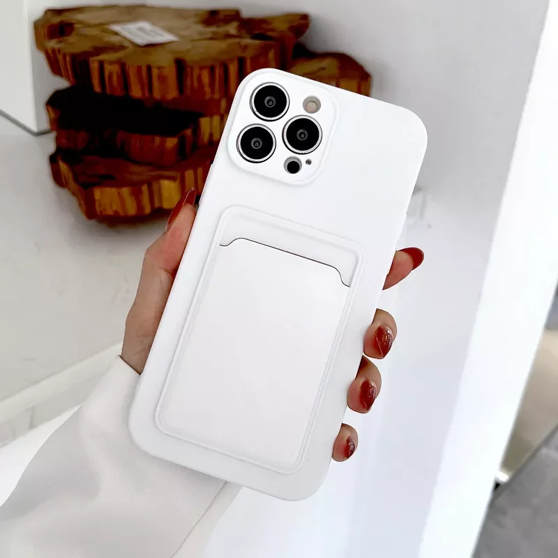 

New Fashion For iPhone 13 12 11 Pro Max XS XR X 8 7 Plus 13Pro iPhone13 12Pro iPhone11 Full Cover With Card Slot Holder Silicone
