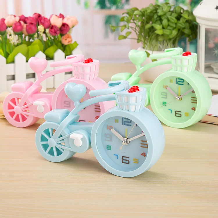 

Candy Color Bicycle Alarm Clock Creative Student Gifts & Crafts Decoration Study and Bedroom Digital Alarm Clock