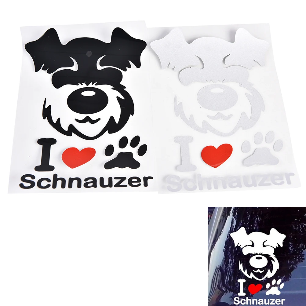 

1pc Schnauzer Car Sticker Car Decoration Accessories Cute Puppy Sticker Decal Cute Acessorios Car Dog On Board Plastic Flat