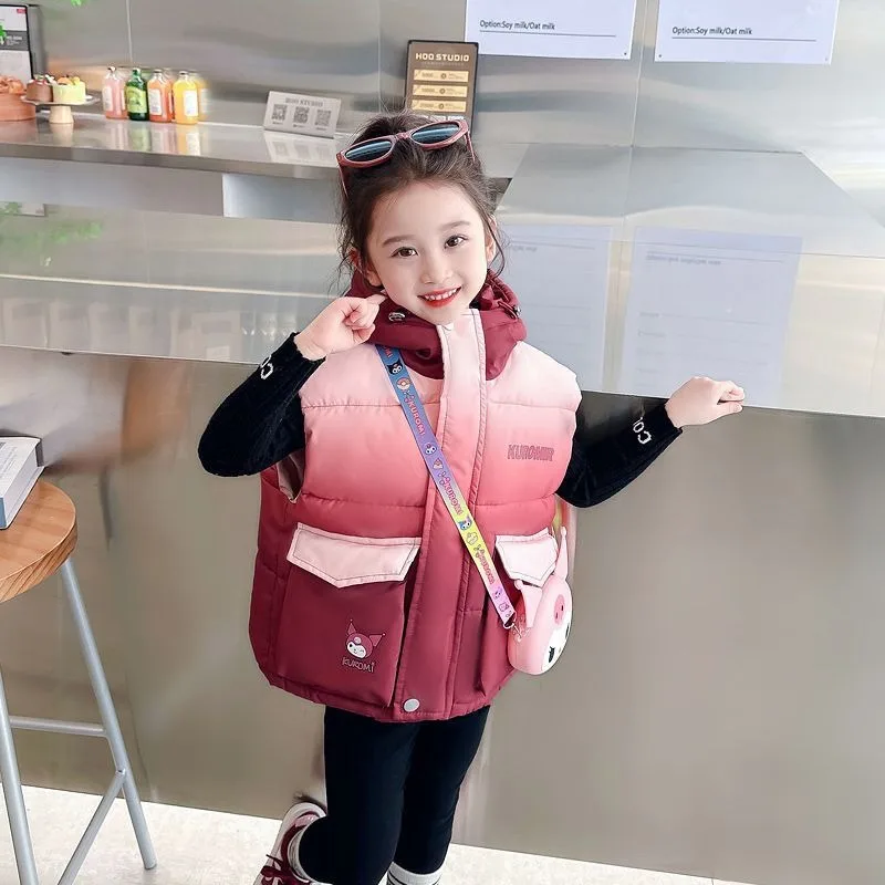 Хлопковая одежда для девочек Sanrio Kuromi новинка 2024 бархатный модный утепленный