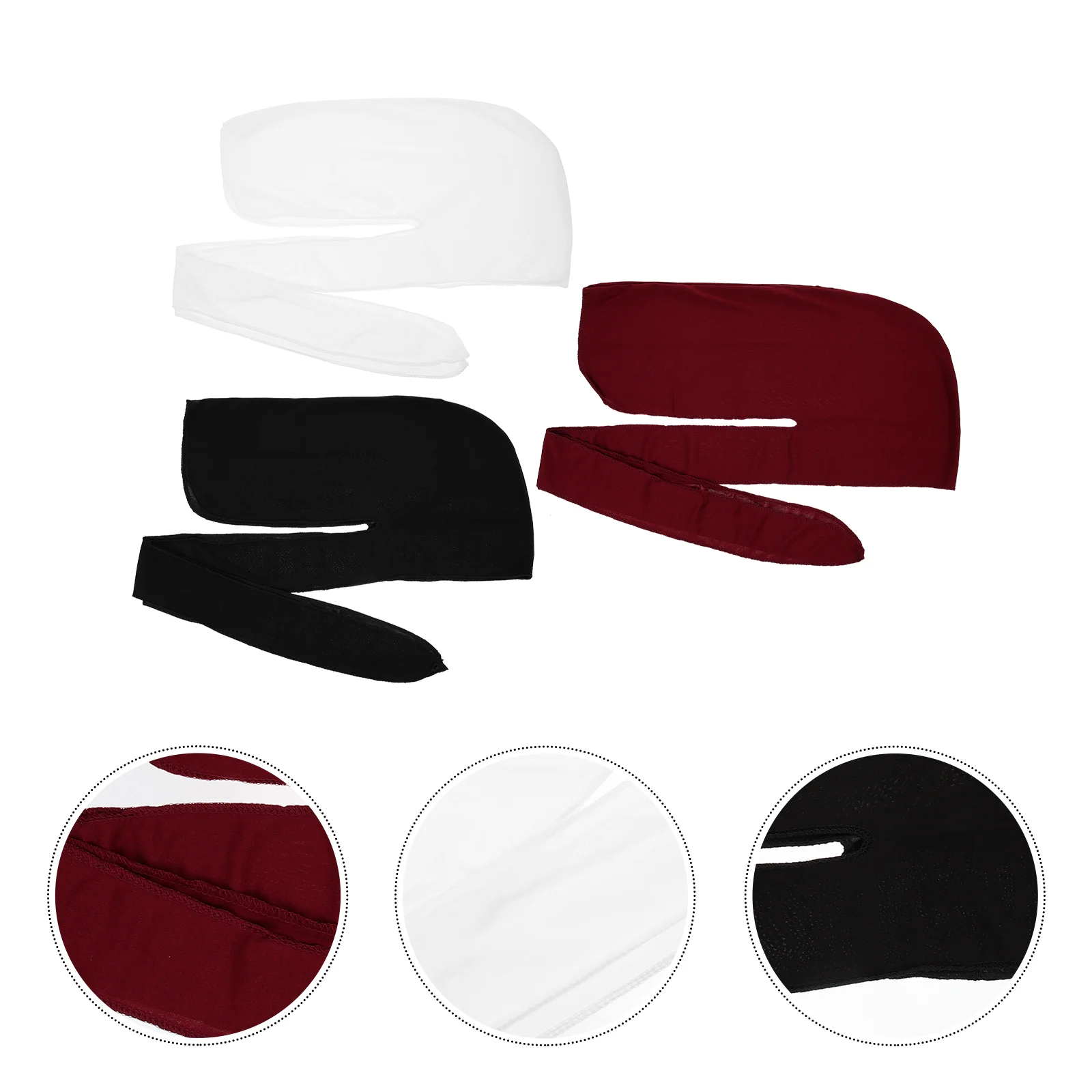 3 шт. тюрбан в стиле хип-хоп шелковый хиджаб шелковистая эластичная повязка на