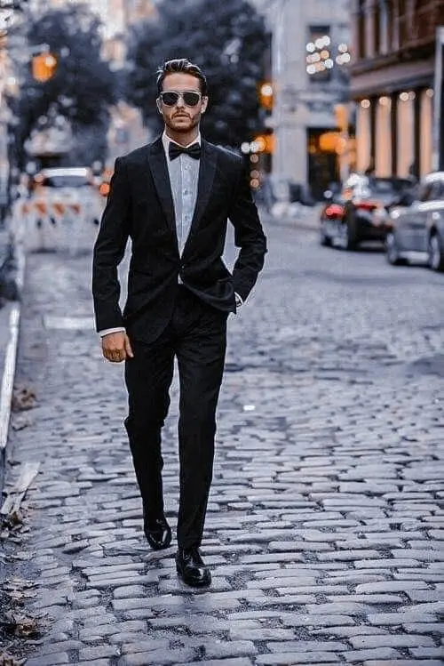 

2022 Latest Classic Black Suit For Men Smart Businesss 2 Pieces Casual Prom & Wedding Groomsman Blazer Set With Suit Pants