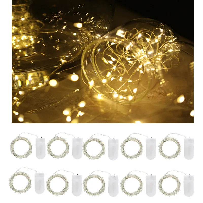

CR2032 LED Copper Wire String Lights Garland Fairy Lighting Strings for Holiday Christmas Wedding Party Decoration Outdoor 5pcs