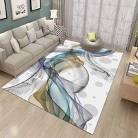 nordic style living room carpet indoor gilt abstract square floor mat printed sofa coffee table rug home decoration washable mat