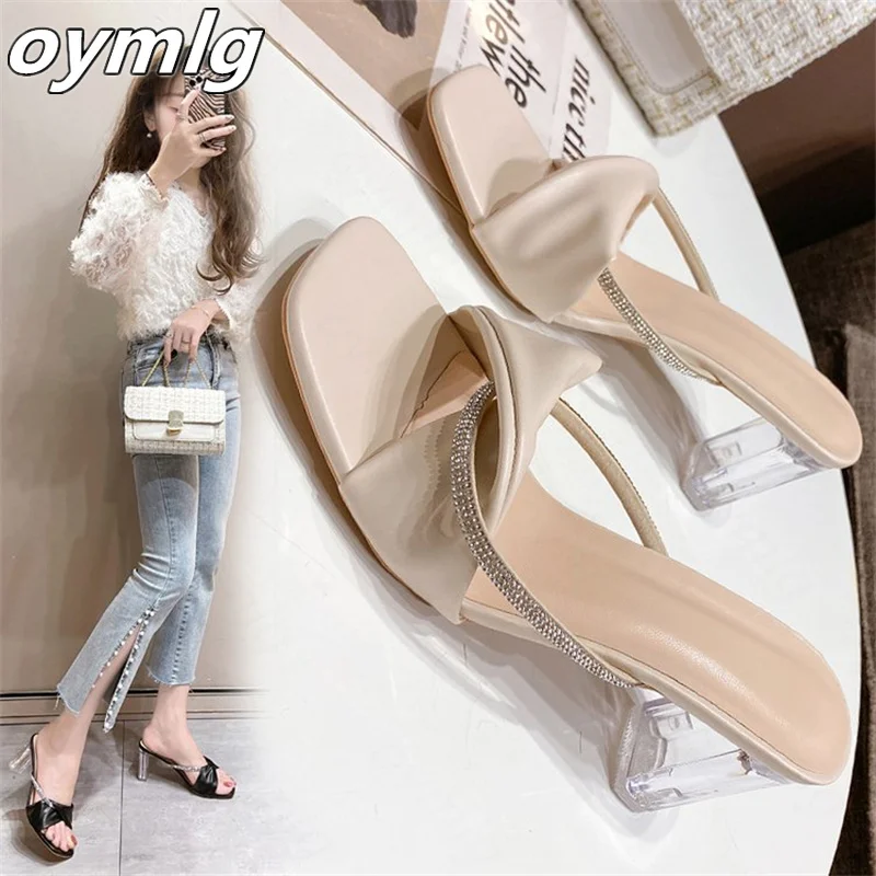 

Square toe stiletto sandals and slippers women's summer fashion high-heeled shoes fairy wind gentle slippers heels women