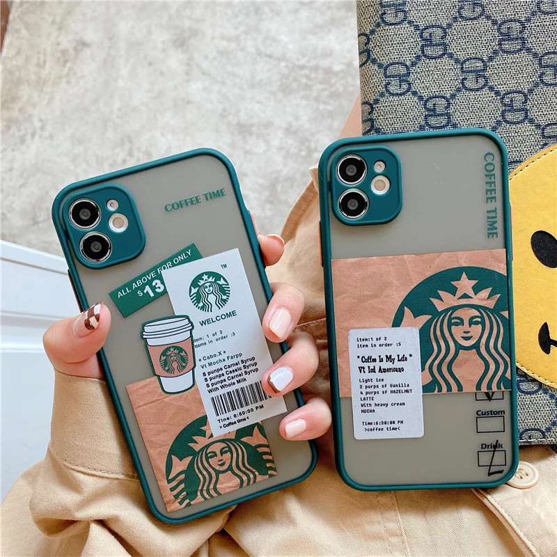 

Coffee Fashion luxury high-end phone case for iPhone 13 12 11 Mini Pro XR XS Max 7 8 Plus X Matte leisure Back Shell Cover