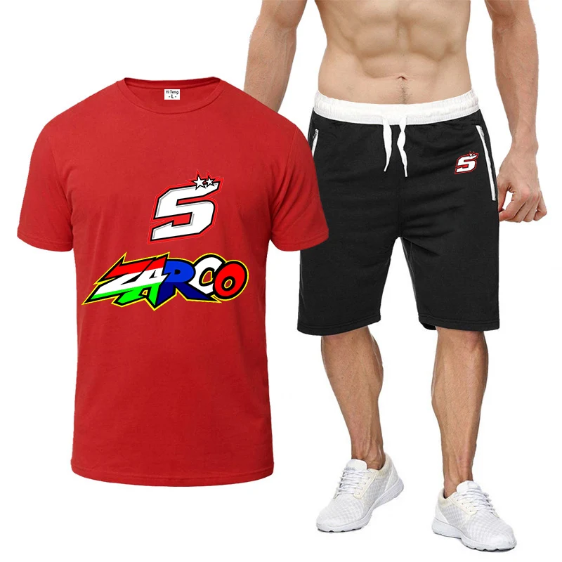 Мужской повседневный костюм Moto Rider JOHANN ZARCO No. 5 удобная футболка с короткими