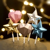 love star candle for cake topper rose gold silver baby shower birthday party plug in smoke free wedding dessert cupcake decor