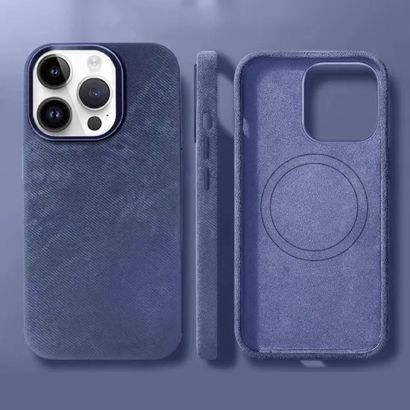 Высококачественный чехол из ультратонкой бархатной ткани для iPhone 12 13 14 15 16 Pro Max Plus