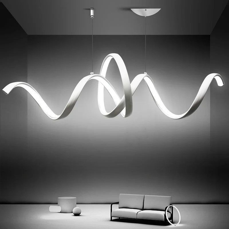 

Chandelier Led Art Pendant Lamp Light Room Decor Modern Strip Hose Ceiling Table Kitchen Suspension Design Lusters Luminaires