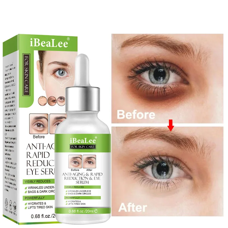 Instant Wrinkle Removal Eye Serum Remove Dark Circles Bags Puffiness Lifting Firming Fade Fine Lines Tighten Skin Eye Care 20ML