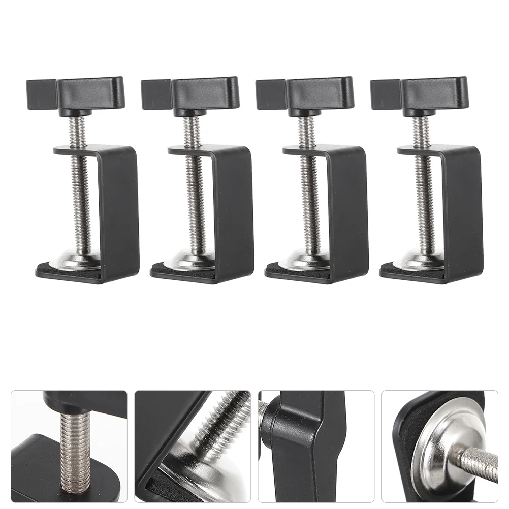 

4 Pcs Clamp Table Right Angle Tabletop Mount Desk Stainless Steel Mounting Universal