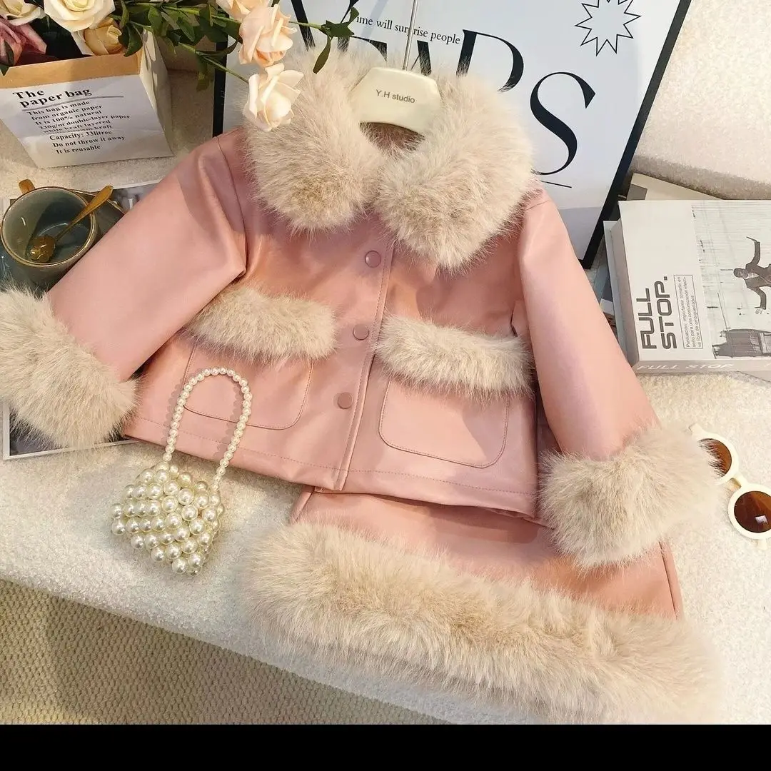 Зимние комплекты детская одежда костюм принцессы из 2 предметов модная милая