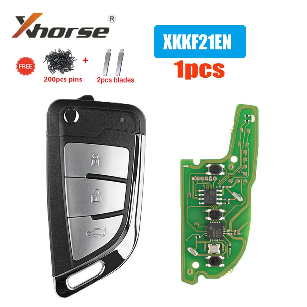 

1PCS Xhorse XKKF21EN Universal VVDI Wire Remote Key 3 Buttons Car Remote Key for VVDI VVDI2 Key Tool Car Key with Blades Pins